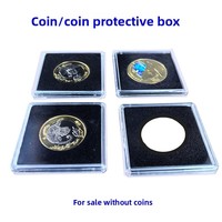 Petite boîte de présentation carrée transparente en plastique pour pièces commémoratives, médailles, badges, objets de collection, modèle YHT-605 002