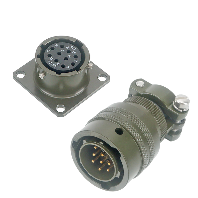 MIL 26482 Aviation Plug 10P Male Female Waterproof IP67/IP68 Aluminum Alloy Circular Connector with Copper Alloy Contacts