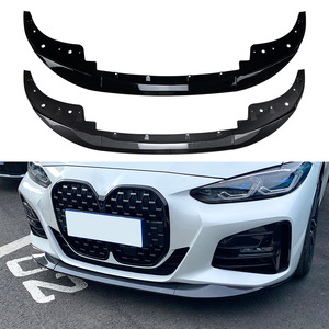 Bmw Front Lip Splitter G22 G23 2020+ Piano Black Carbon Fiber Texture PP Material Exterior Modification - Product Image 1