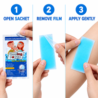 Patch rafraîchissant en gel hydrogel pour bébés et enfants avec film diamant 5x12,47 cm Certifié CE OEM ODM Vente en gros Couleur personnalisée