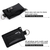 Cartera Delgada Mini RFID Antirrobo con Cordón para Llaves, Organizador de Tarjetas con Múltiples Ranuras, Porta Tarjetas Diario