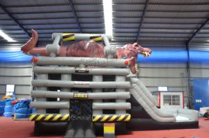 Château gonflable commercial en PVC avec toboggan, dinosaure T-Rex, combo château sauteur et toboggan pour <span class=keywords><strong>location</strong></span> de fêtes d'enfants - Product Image 2