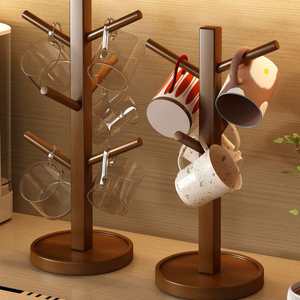 Porte-gobelets en bois massif personnalisable pour l'entrée, y compris des petits porte-gobelets en bois pour gobelets à eau, tasses à café. - Product Image 1