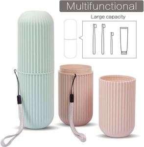 Portable Travel <b>Toothpaste</b> Toothbrush Storage Case Holder Toothbrush <b>Dispenser</b> Case Plastic Dustproof Toothbrush Container - Product Image 3