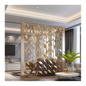 High-End Stainless Steel Wall <b>Divider</b> <b>with</b> Gold-Plated & Custom Engravings for Home & Office Interior Decor - Product Image 6