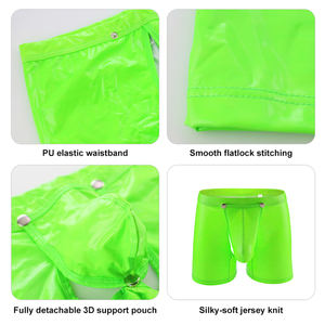 <strong>New</strong> Fashion Design Custom Polyester Leather <strong>Boxer</strong> Briefs Men Underwear Pouch Open Pocket Seamless Underwear Men's <strong>Boxer</strong> Briefs - Product Image 2