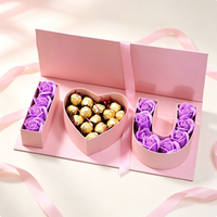 Boîte Cadeau de Chocolats Faits Main de Luxe en Gros, Personnalisée, en Carton Gris Verni, Recyclable, Rigide, avec Fermeture Magnétique, pour Bonbons de la Saint-Valentin