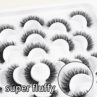 LAISY Faux cils synthétiques en vison 3D réutilisables, noirs, à tige en coton, épaisseurs variées, faits à la main, logo personnalisable, vente en gros, marque privée