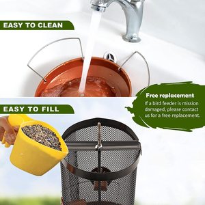 YUIIN mangiatoia per uccelli all'aperto 12.6 pollici schermo a rete in rame-Look impermeabile con gancio <span class=keywords><strong>da</strong></span> <span class=keywords><strong>appendere</strong></span> all'albero - Product Image 4