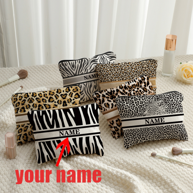 custom zebra cosmetic bag