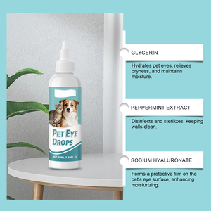 Removedor de Manchas de Lágrimas para Perros y Gatos, Glicerina, Pantenol, Natrio PCA, Alivia la Picazón en los Ojos, Limpieza Suave, <span class=keywords><strong>Gotas</strong></span> Oftálmicas para Mascotas con Lanosterol - Product Image 5