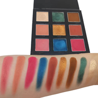 Palette de carton de fard à paupières de 9 couleurs de luxe professionnel de logo personnalisé maquillage de palette de papier d'ombre à paupières à haute teneur en pigments imperméable
