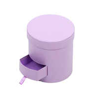 Boîte cadeau cylindrique personnalisée pour fleurs, emballage rond en papier avec revêtement UV et logo en feuille d'or pour bouquet de roses