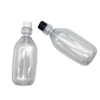 Transparent vide 500ml PET conception personnalisée bouteille de rince-bouche quantitative bouchon antivol rince-bouche peut pour les soins personnels
