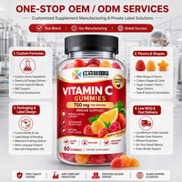 Gummies de Vitamine C 750mg par Portion, Supplément Personnalisé OEM sous Marque Privée, Qualité 100000, Approvisionnement Direct Usine en Usine Propre