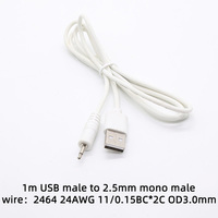 Kopfhörer 2,5mm Adapter Mono-Stecker 3,5mm Männlicher Aux-Audiostecker auf USB 2.0 Männliches USB-Kabel