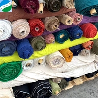 Tissu en rouleau de lin et coton mélangés, teint uni, de qualité B, prix bas Chine, vendu au kilogramme