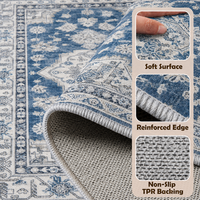 Klassischer Orientalischer Boho-Medaillon Waschbarer Plüsch-Dicker Rutschfester Weicher Teppich für Wohnzimmer Schlafzimmer Esszimmer
