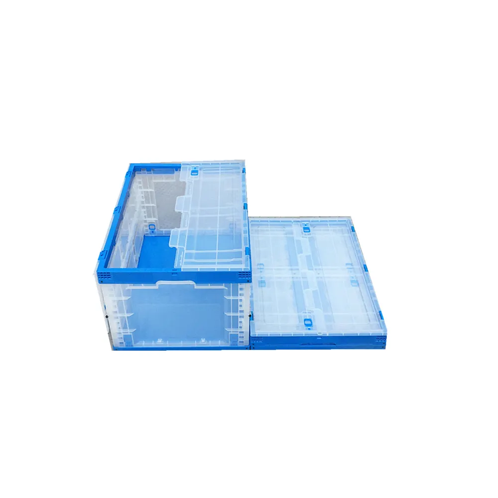 निर्माण Chairborne आसान खुला स्पष्ट प्लास्टिक खाद्य तह ट्रक उपकरण stackable बक्से सदमे में कवर के साथ कंटेनर बॉक्स