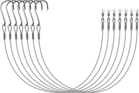 Plates-formes de crochet de cercle en acier d'eau salée, fil de leader d'hameçons de pêche décalés de poulpe pour bar de poisson-chat