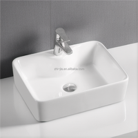Lavabo rectangulaire pour salle de bain, lavabo à poser, lavabo moderne en céramique blanche, petit lavabo, lavabo d'art, lavabo de toilette