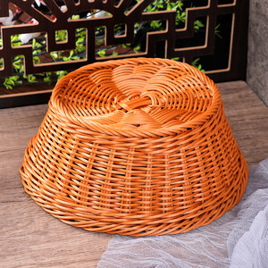 Cesta Redonda de Plástico Tejido Imitación Ratán para Cocina, Almacenamiento de Frutas y Verduras, Lavado y Escurrido, Ecológica, para el Hogar y Aperitivos - Product Image 5