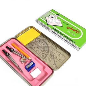 Ensemble de traçage et de géométrie en métal 9 pièces pour étudiants, compas inclus, prix abordable, vente en gros - Product Image 2