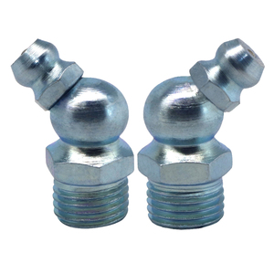 Puntone ingrassatore M10X1 a 45 gradi in acciaio zincato per manutenzione trattori: flusso affidabile garantito - Product Image 4