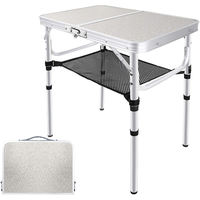 Table pliante d'extérieur légère et portable en aluminium, réglable en hauteur, pour le camping, le pique-nique et le rangement