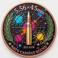 Pièce de collection en cuivre fin 999 de 1 oz, motif munitions, relief 3D, effet UV, pour passionnés d'armes à feu, médaille commémorative artistique