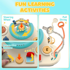 Jouet éducatif de voyage pour tout-petits, volant de direction, jouet de conduite, planche d'activités sensorielles Montessori - Product Image 3