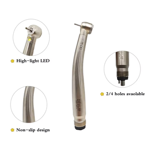 Pieza de mano dental 4 agujeros Cojinete de cerámica en aerosol Max Plus Botón pulsador LED Pieza de mano estándar de alta velocidad Turbina de aire Contra ángulo - Product Image 4