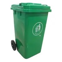Lixeira de lixo de plástico com 240 litros, lixeira para lixo