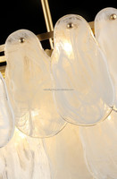 Projet personnalisé Lustre de plafond de luxe en verre pour décoration intérieure, blanc de fer, lustre moderne d'hôtel pour le salon