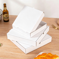 Boîte à pizza personnalisée avec taille et logo uniques, écologique, avec revêtement UV et lamination mate, solution d'emballage alimentaire à emporter