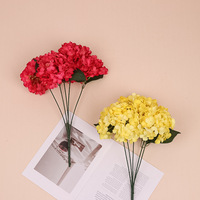 Arreglo Floral de Hortensias Artificiales de Seda con Cinco Cabezas para Decoración de Bodas, Salones y Mesas, para Decoración del Hogar