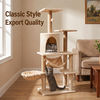 Arbre à chat de luxe pour villa, griffoir multi-niveaux avec hamac, condo interactif pour chatons, tours à griffer en sisal