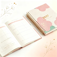 Carnet de notes personnalisable avec impression, anneaux spirales 360 degrés, en plastique métallisé, pour journal intime, usage scolaire, 30 feuilles