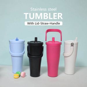 Vaso Térmico de Acero Inoxidable de 30 oz con Logotipo Personalizado, Doble Pared, Aislamiento Térmico de 6-12 Horas, Taza de Viaje para Exteriores con Pajita - Product Image 2