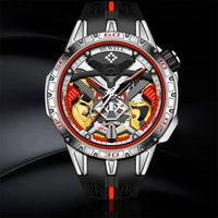Nouveau bracelet en alliage de Silicone montre squelette mécanique automatique pour hommes