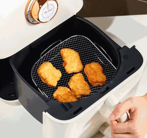 Plateau de panier de <span class=keywords><strong>friteuse</strong></span> à air rectangulaire en acier inoxydable pour friteuses à air à <span class=keywords><strong>double</strong></span> panier - Product Image 2