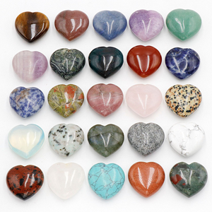 Enerji şifa meditasyon stres rahatlama için 3cm karışık doğal taş kristal kalp taş şifa taşları - Product Image 4