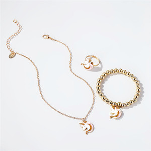 Trendz 2020 Nouveau Mignon Dégoulinant D'huile Licorne Collier Bracelet Bague Ensemble De Bijoux Pour Enfants - Product Image 4