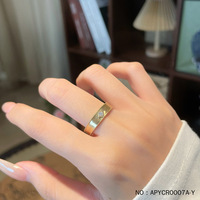 Bague de mariage pour homme Lerca Minimalist Matte Brushed en or jaune 18 carats avec diamant de laboratoire