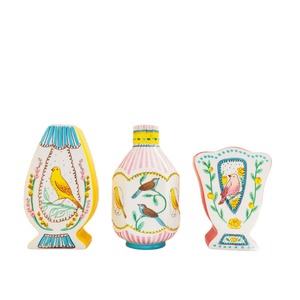 Vaso in Ceramica con Fiori e Uccelli del Campagna (Rosa e Notteggiante), Ornamento per Piante Idroponiche, per Casa, Soggiorno, Scrivania, Ufficio - Product Image 5