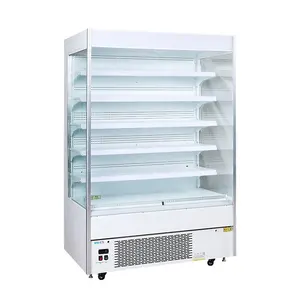 upright commercial refrigerator Half small open chiller freezer for convenience store displaying beverage