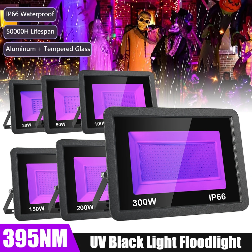 100W 150W UV Spotlight Ultraviolet Flood Light Party Halloween 365 nm 395nm Led Floodlight UV Black Light