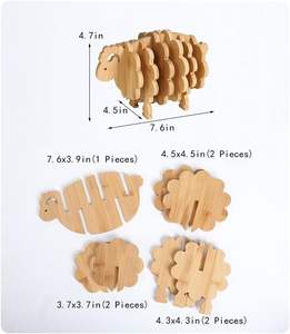 Creative 7 pièces en bois boisson <span class=keywords><strong>humour</strong></span> mouton <span class=keywords><strong>sous</strong></span>-<span class=keywords><strong>verre</strong></span> ensemble mignon animal épissé mouton <span class=keywords><strong>sous</strong></span>-<span class=keywords><strong>verre</strong></span> jouet d'assemblage pour enfants - Product Image 5