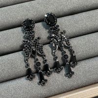 TIANSHE [Série Noire] Boucles d'oreilles, bagues, bracelets vintage, accessoires de luxe pour robe, ensemble noir