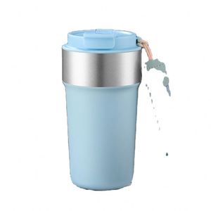Regalo Empresarial Ecológico, Vaso Térmico de Acero Inoxidable 304 de 510 ml, Taza de Café Portátil con Aislamiento al Vacío, con Tapa, Correa y Pajita - Product Image 1